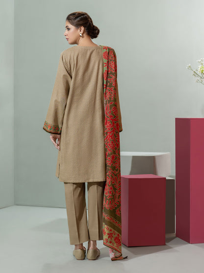 3 Piece Slub Khaddar Suit-Printed (Unstitched)