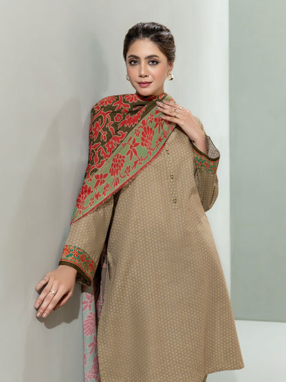 3 Piece Slub Khaddar Suit-Printed (Unstitched)