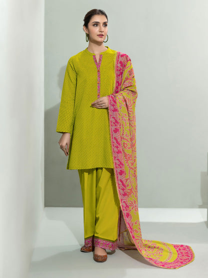 3 Piece Slub Khaddar Suit-Printed (Unstitched)
