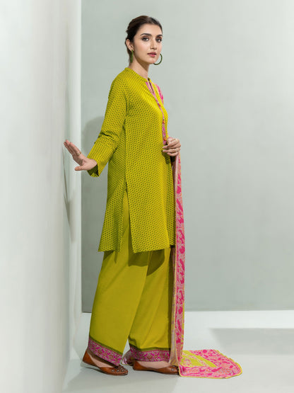 3 Piece Slub Khaddar Suit-Printed (Unstitched)