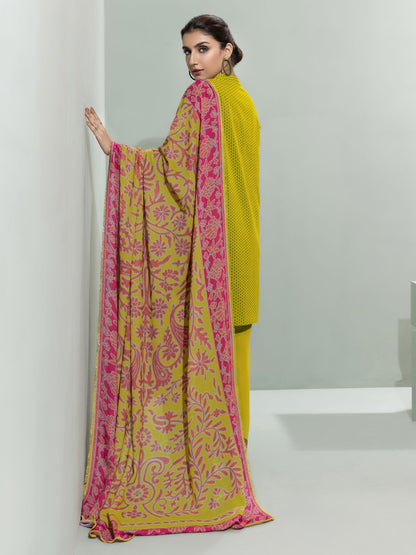 3 Piece Slub Khaddar Suit-Printed (Unstitched)
