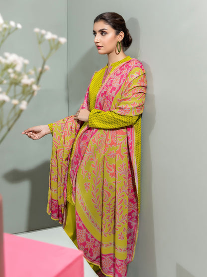 3 Piece Slub Khaddar Suit-Printed (Unstitched)