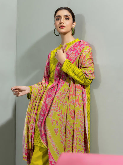 3 Piece Slub Khaddar Suit-Printed (Unstitched)