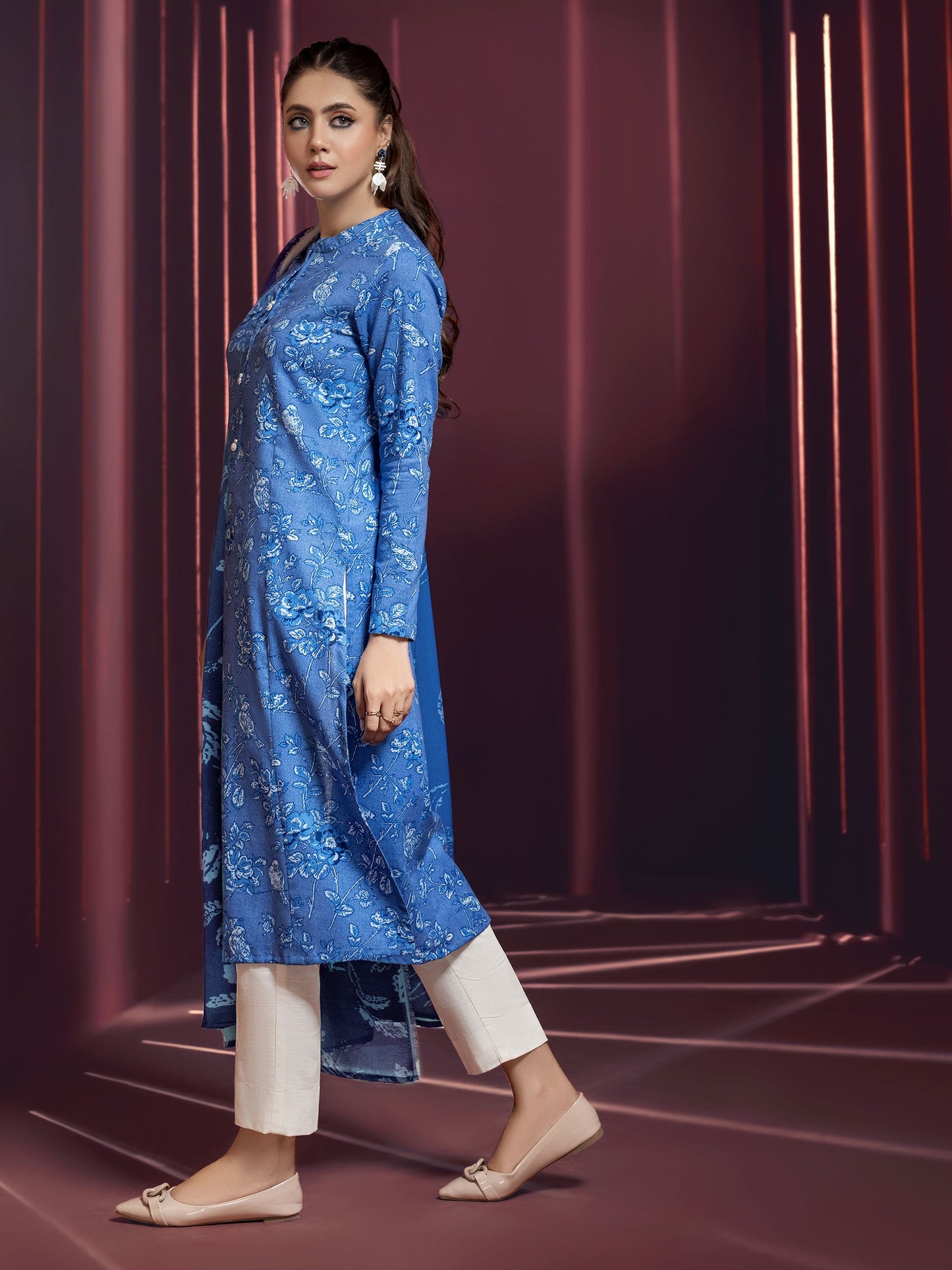 2 Piece Khaddar Suit-Printed (Unstitched)