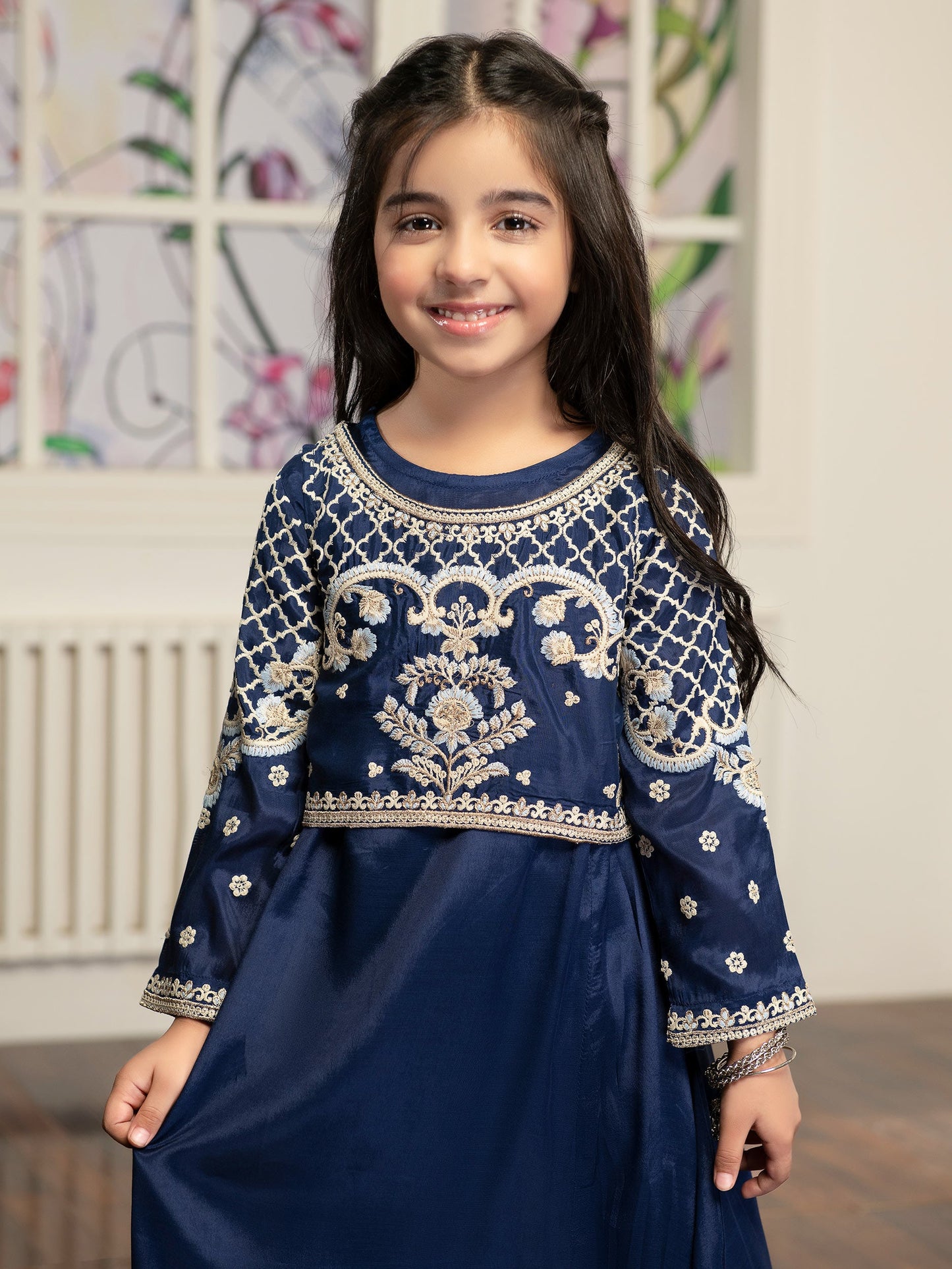 Embroidered Silk Suit