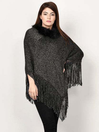 Shimmery Fur Poncho
