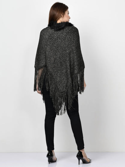 Shimmery Fur Poncho