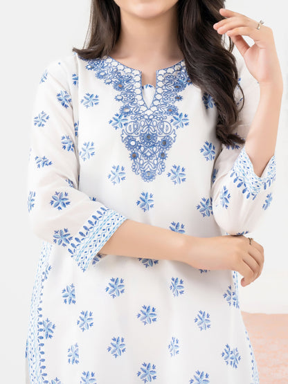 2 Piece Cambric Suit-Embroidered
