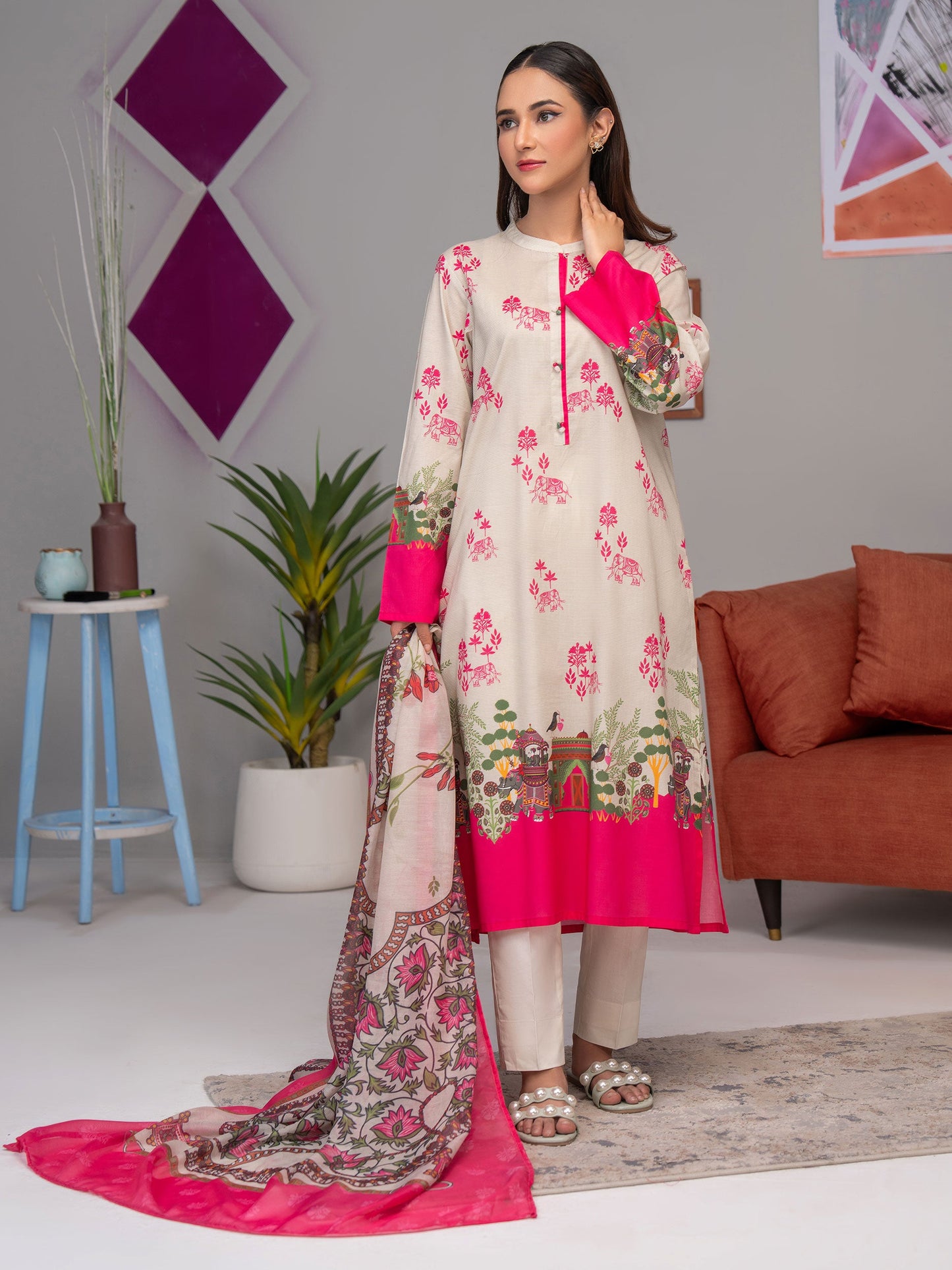 2 Piece Lawn Suit-Printed (Unstitched)
