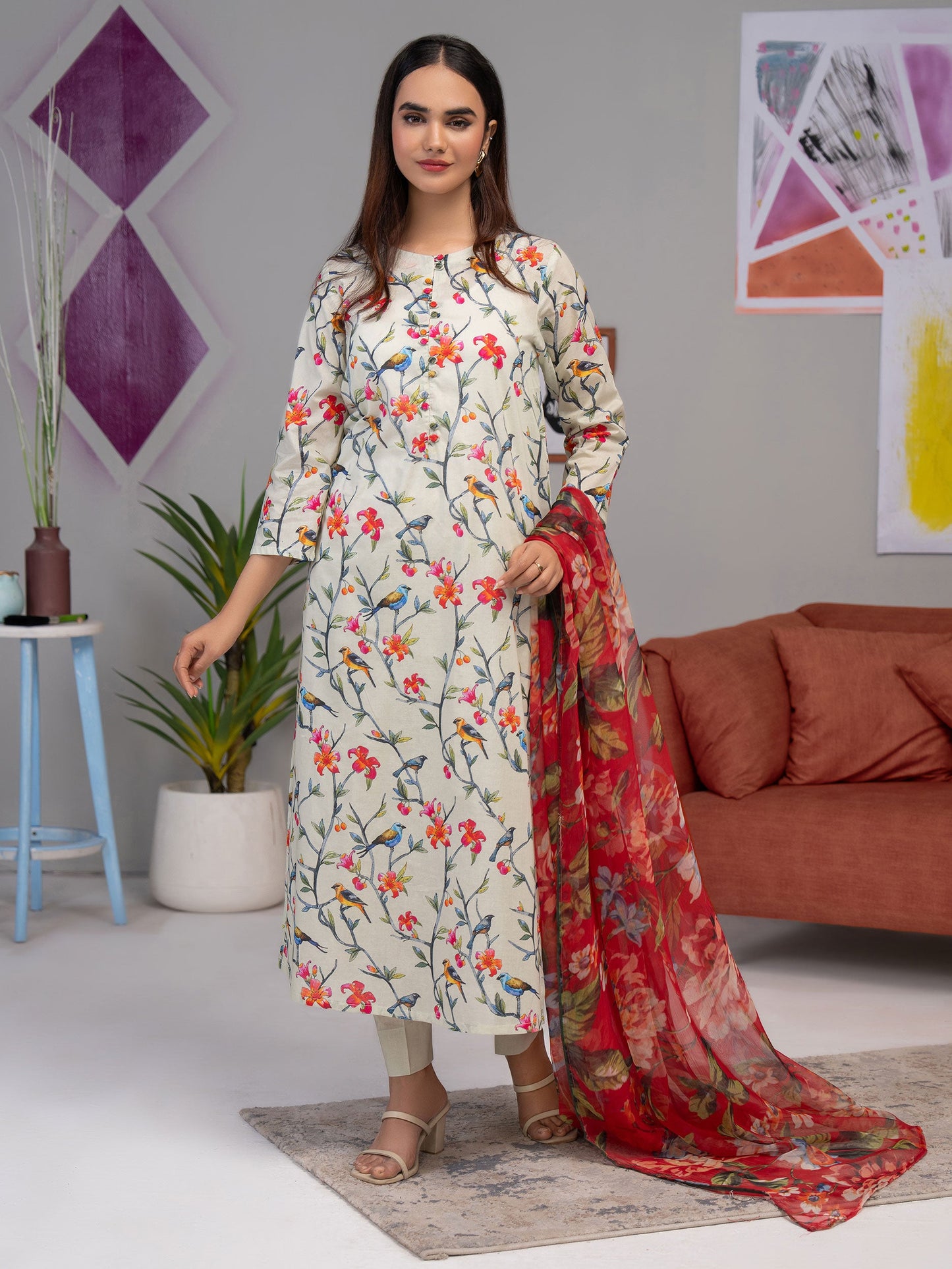 3 Piece Lawn Suit-Printed(Unstitched)