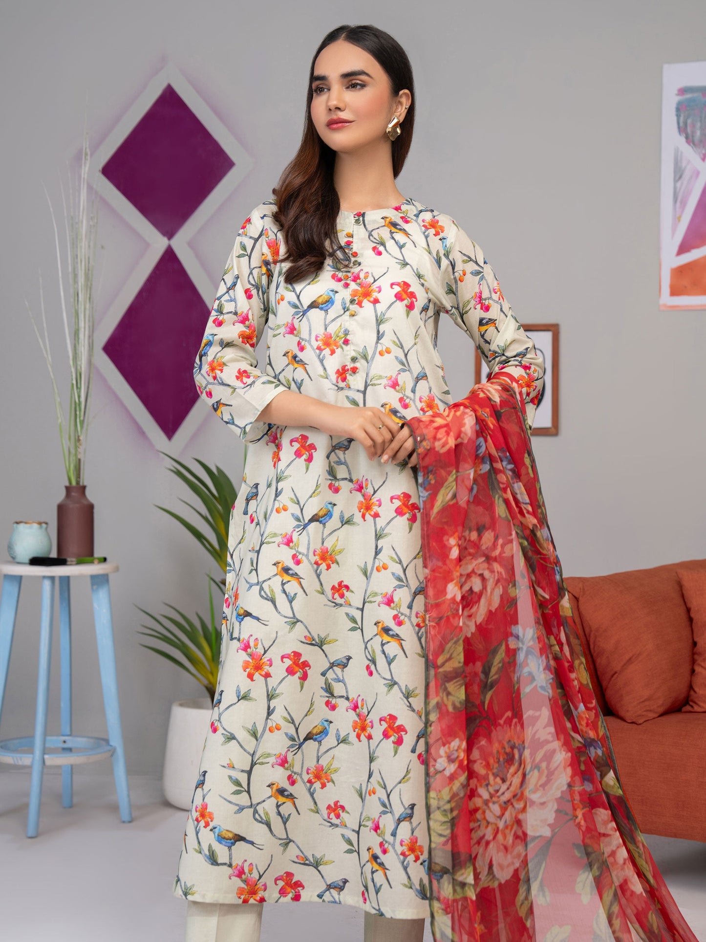 3 Piece Lawn Suit-Printed(Unstitched)