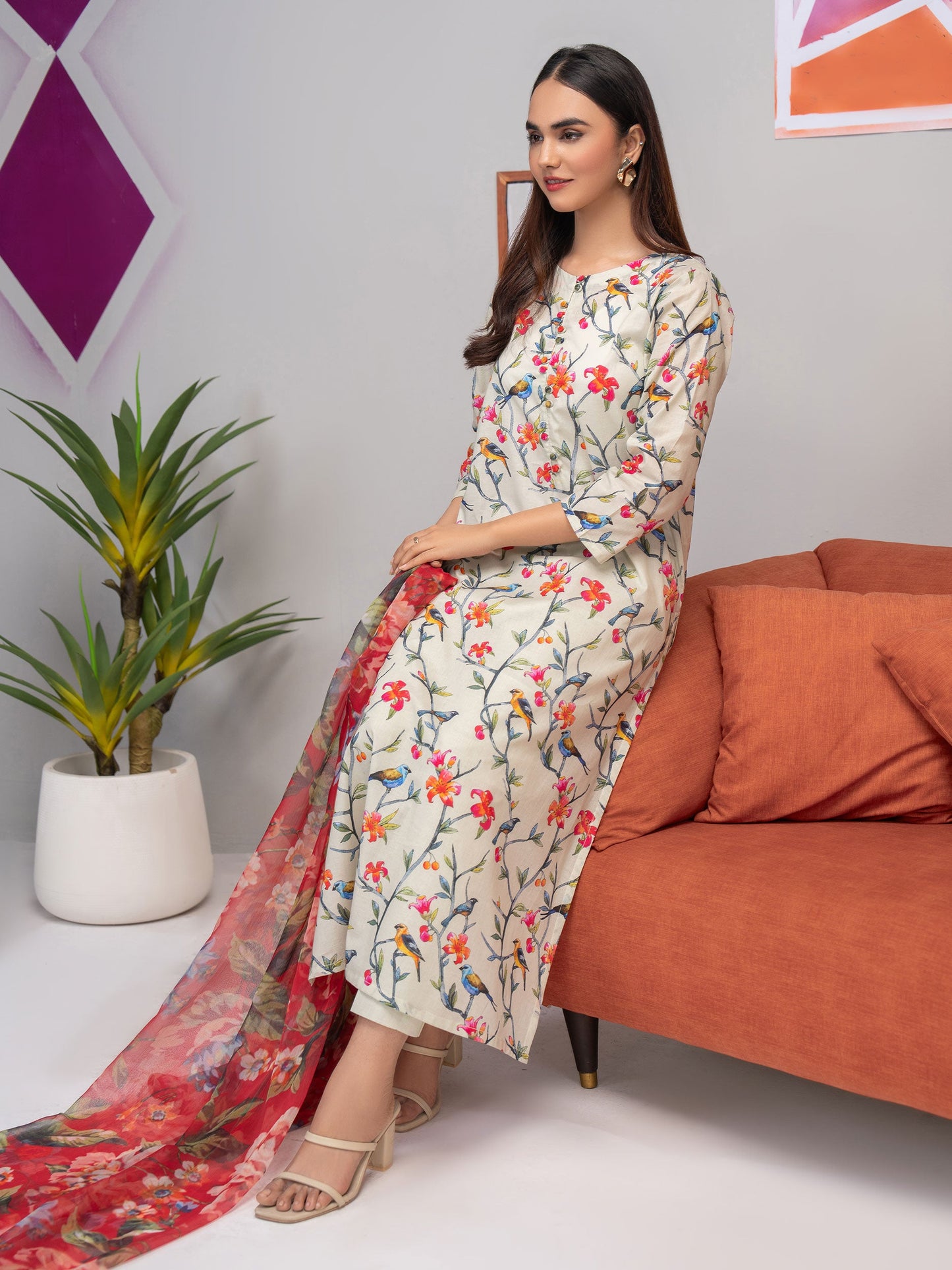 3 Piece Lawn Suit-Printed(Unstitched)