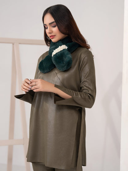 Embellished Fur Muffler