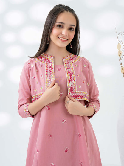 3 Piece Cambric Suit-Embroidered