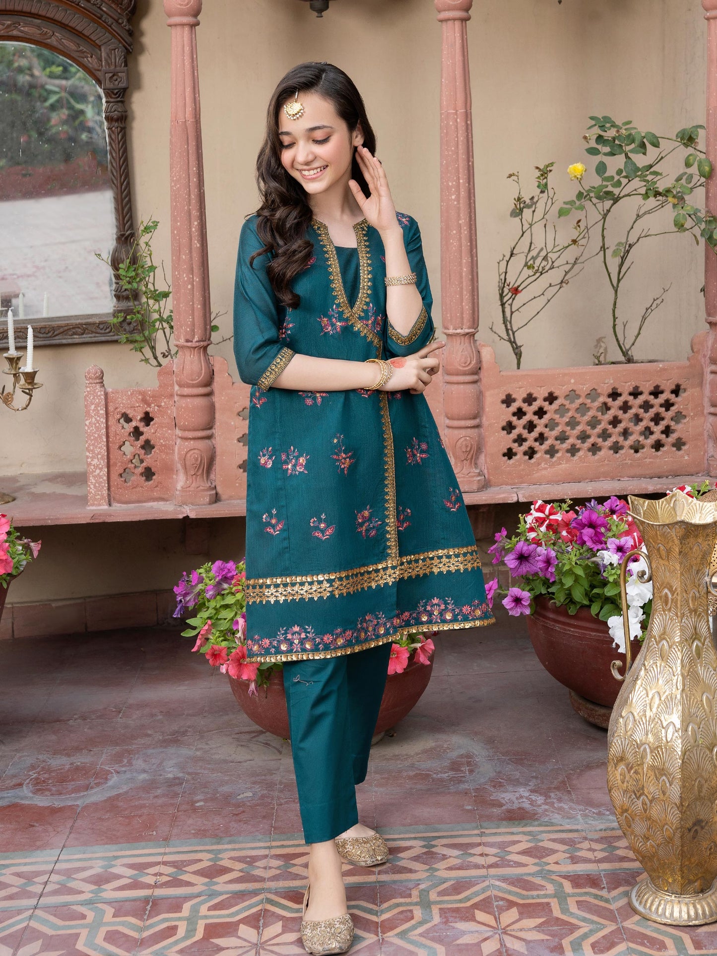 2 Piece Net Suit-Embellished (Pret)