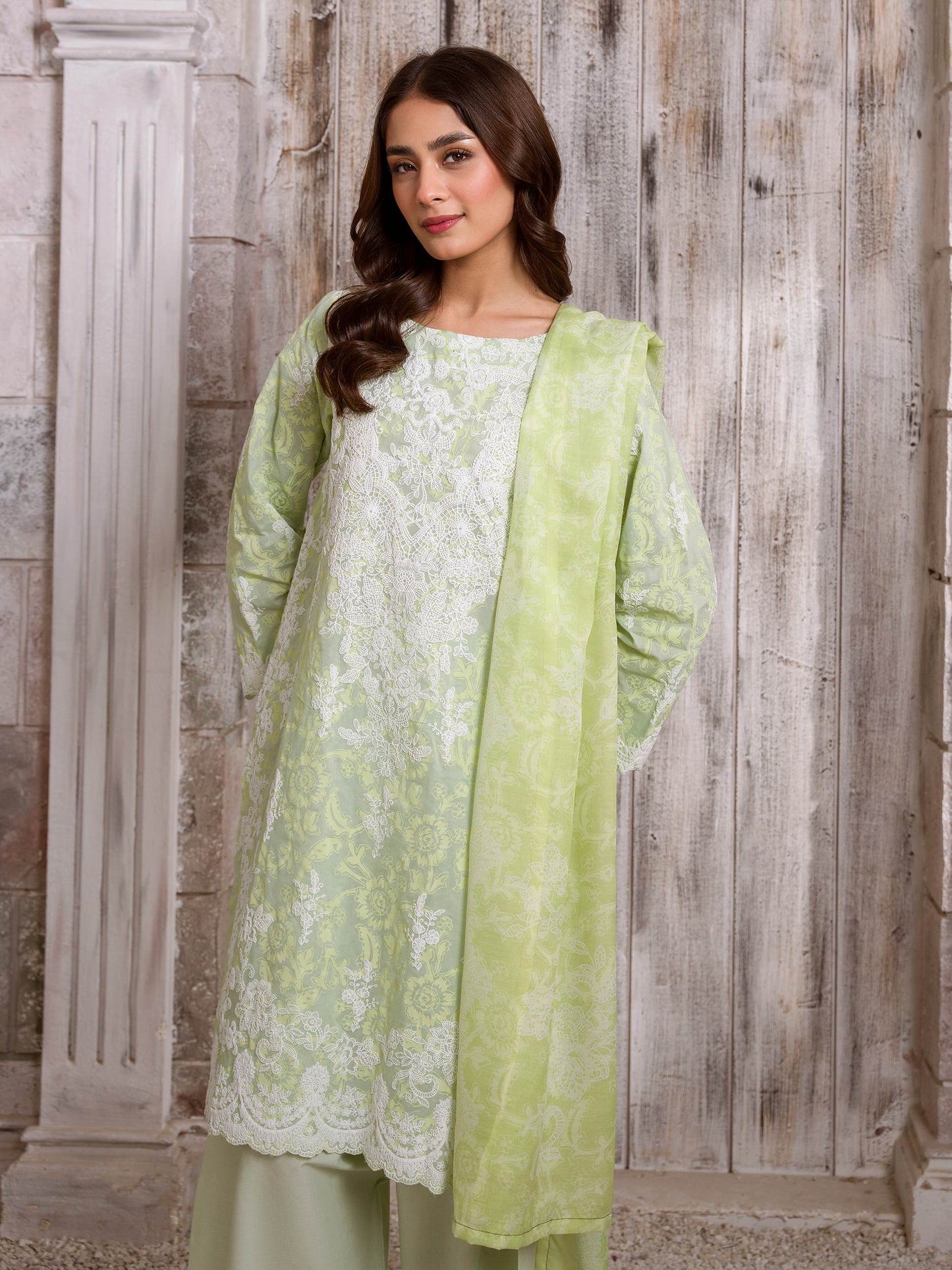 3 Piece Lawn Suit-Emboss Print (Unstitched)