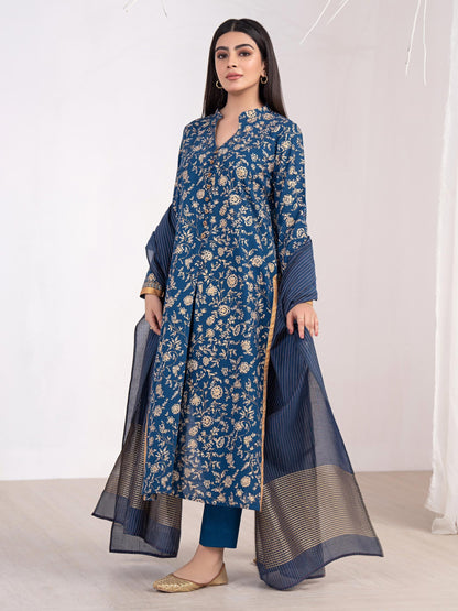 3 Piece Khaddar Suit-Printed (Unstitched)