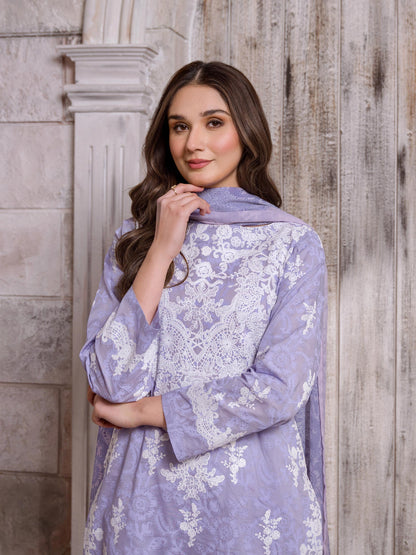 3 Piece Lawn Suit-Emboss Print (Unstitched)