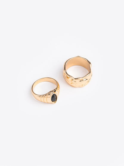 Textured Bold Ring Set