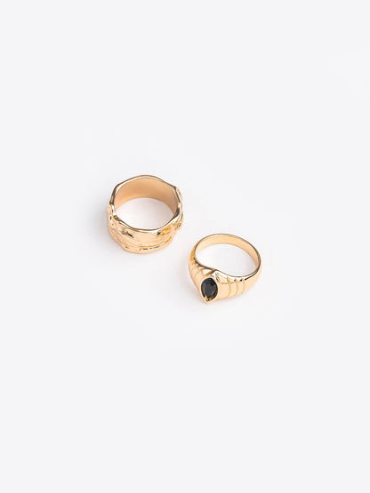 Textured Bold Ring Set