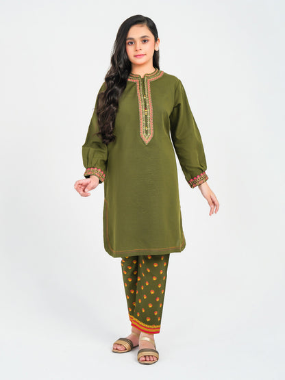 2 Piece Khaddar Suit-Embroidered