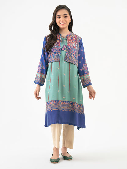 Linen Shirt With Bolero-Printed (Pret)