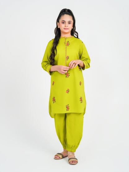 2 Piece Cambric Suit-Embroidered