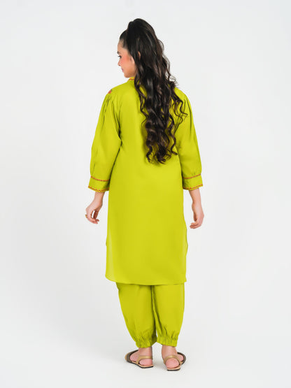 2 Piece Cambric Suit-Embroidered