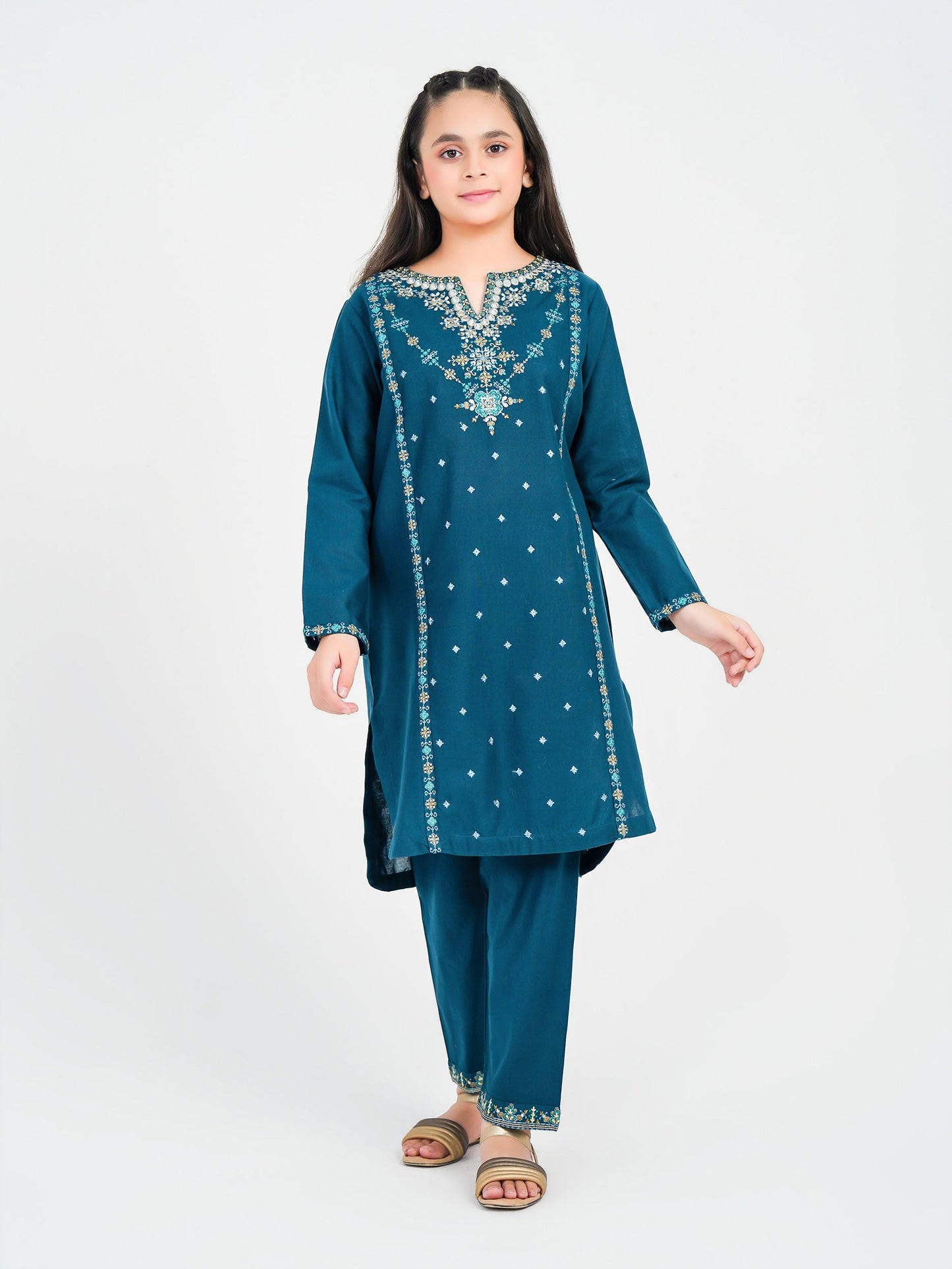 2 Piece Khaddar Suit-Embroidered