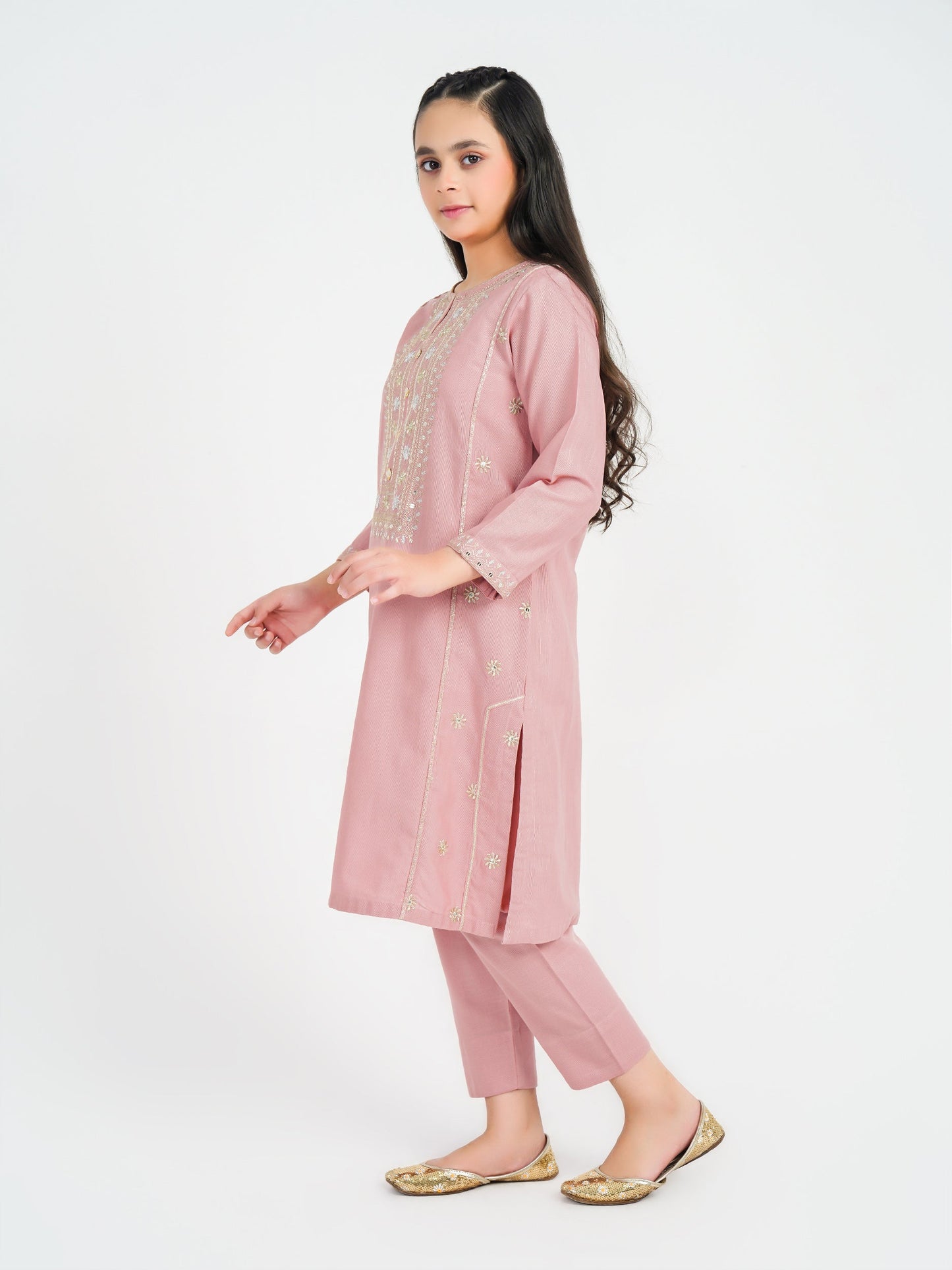 2 Piece Slub Khaddar Suit-Embroidered