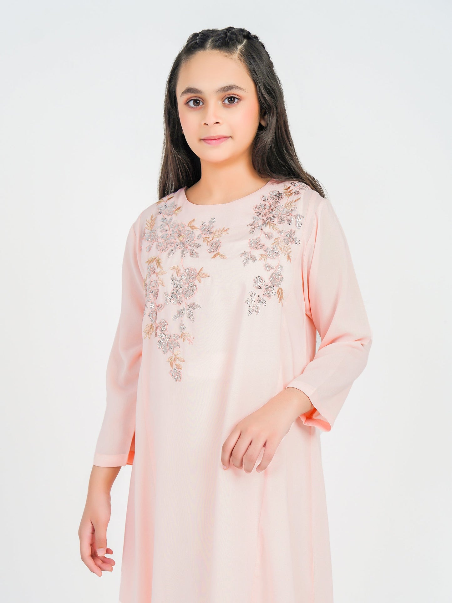 Raw Silk Shirt-Embroidered