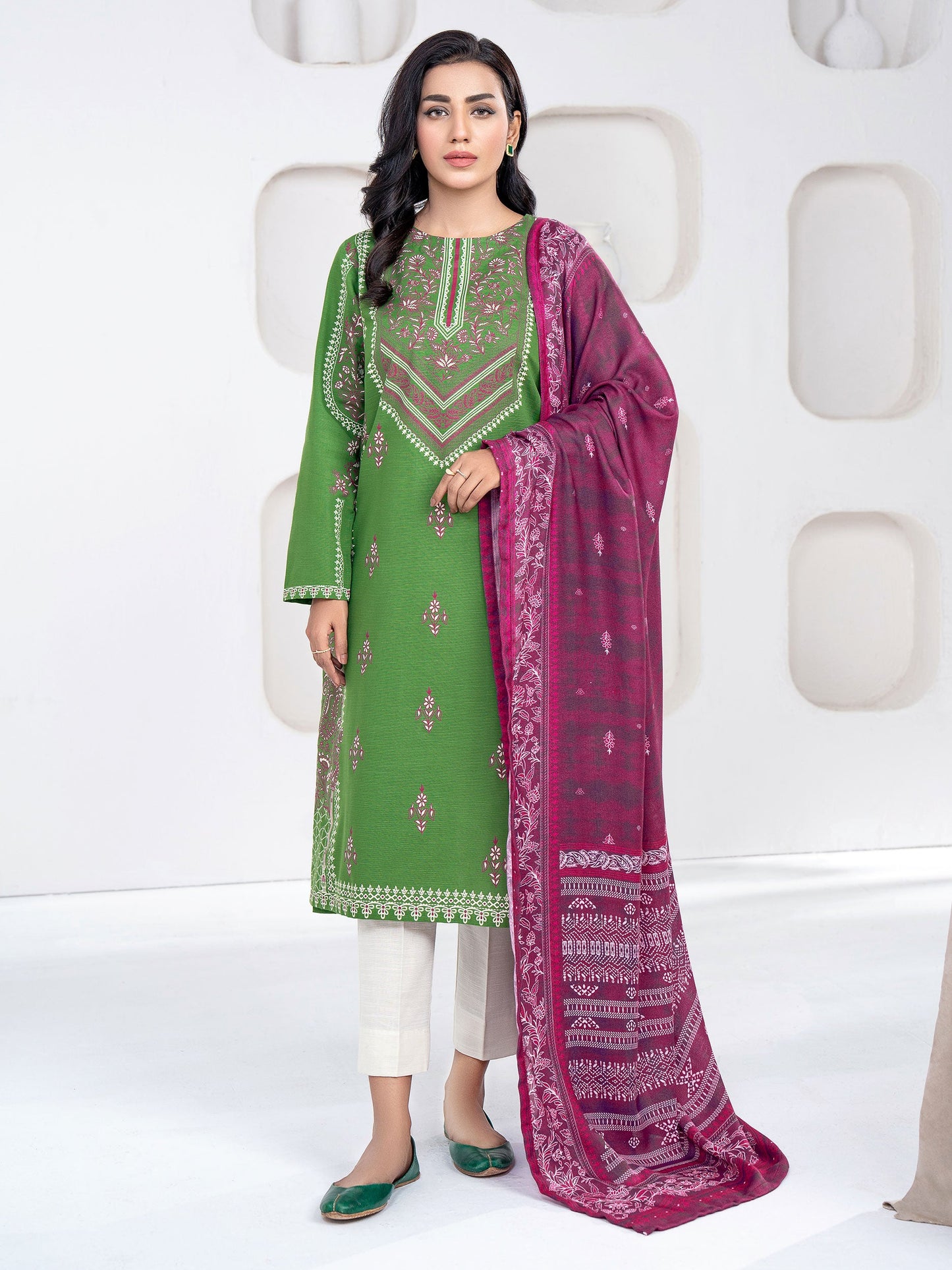 2 Piece Khaddar Suit-Paste Print(Unstitched)