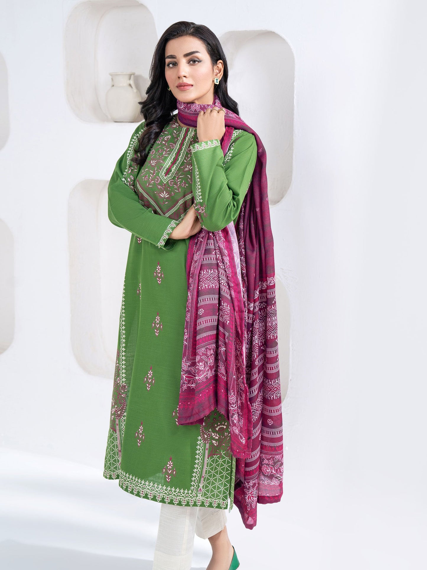 2 Piece Khaddar Suit-Paste Print(Unstitched)