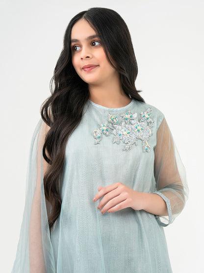 2 Piece Net Suit-Embroidered (Pret)