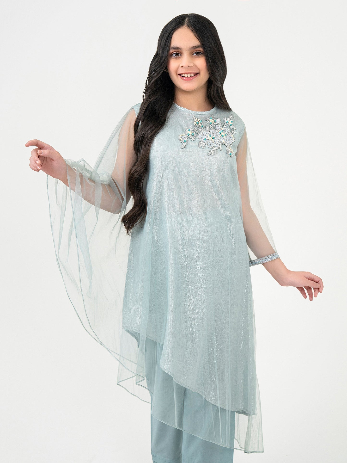 2 Piece Net Suit-Embroidered (Pret)