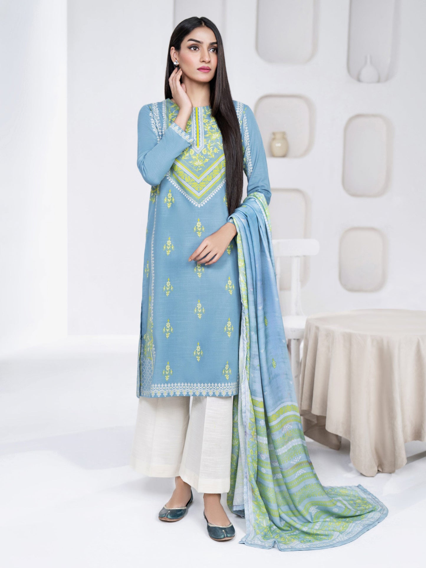 2 Piece Khaddar Suit-Paste Print(Unstitched)