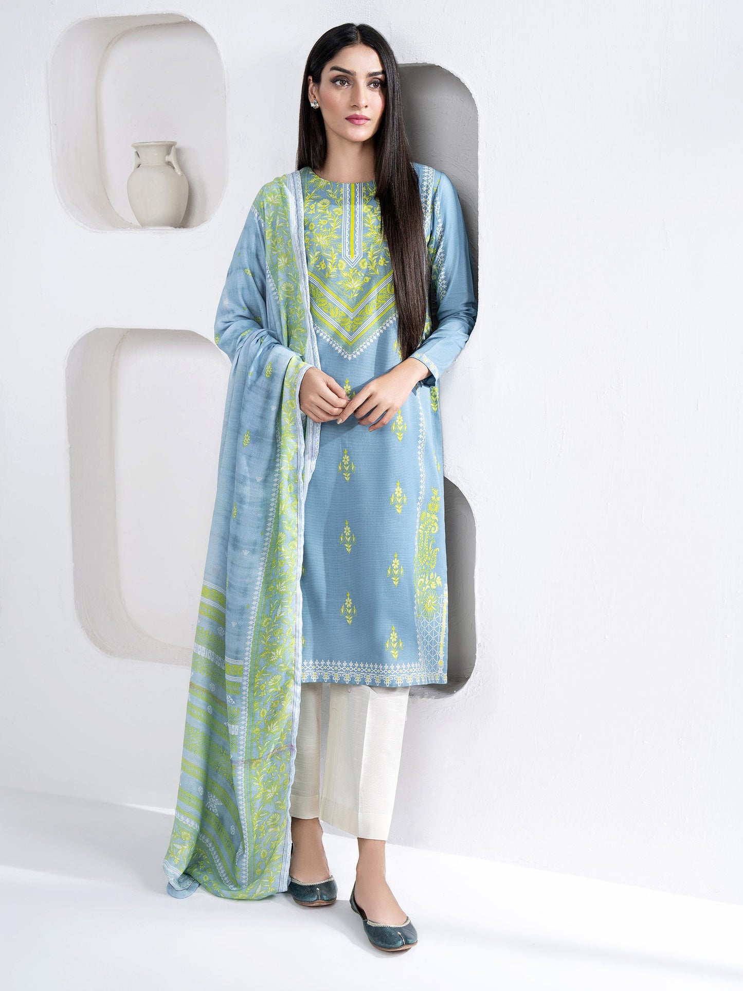 2 Piece Khaddar Suit-Paste Print(Unstitched)