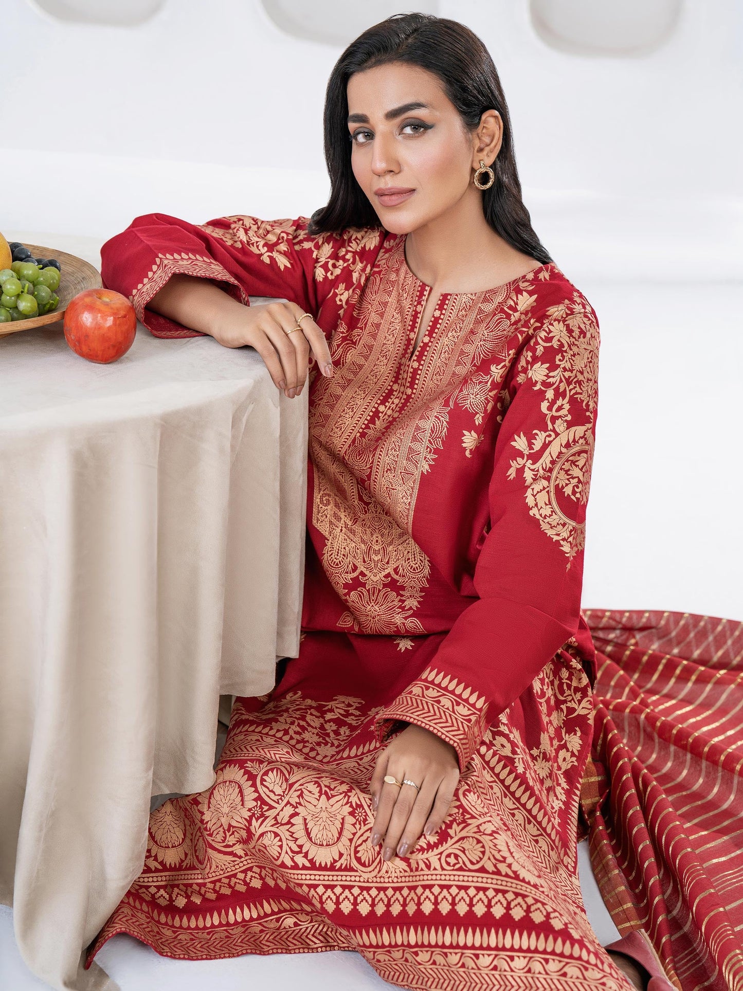 3 Piece Khaddar Suit-Paste Print(Unstitched)