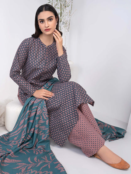 3 Piece Khaddar Suit-Printed (Unstitched)