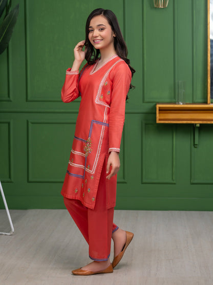 2 Piece Lawn Suit-Embroidered