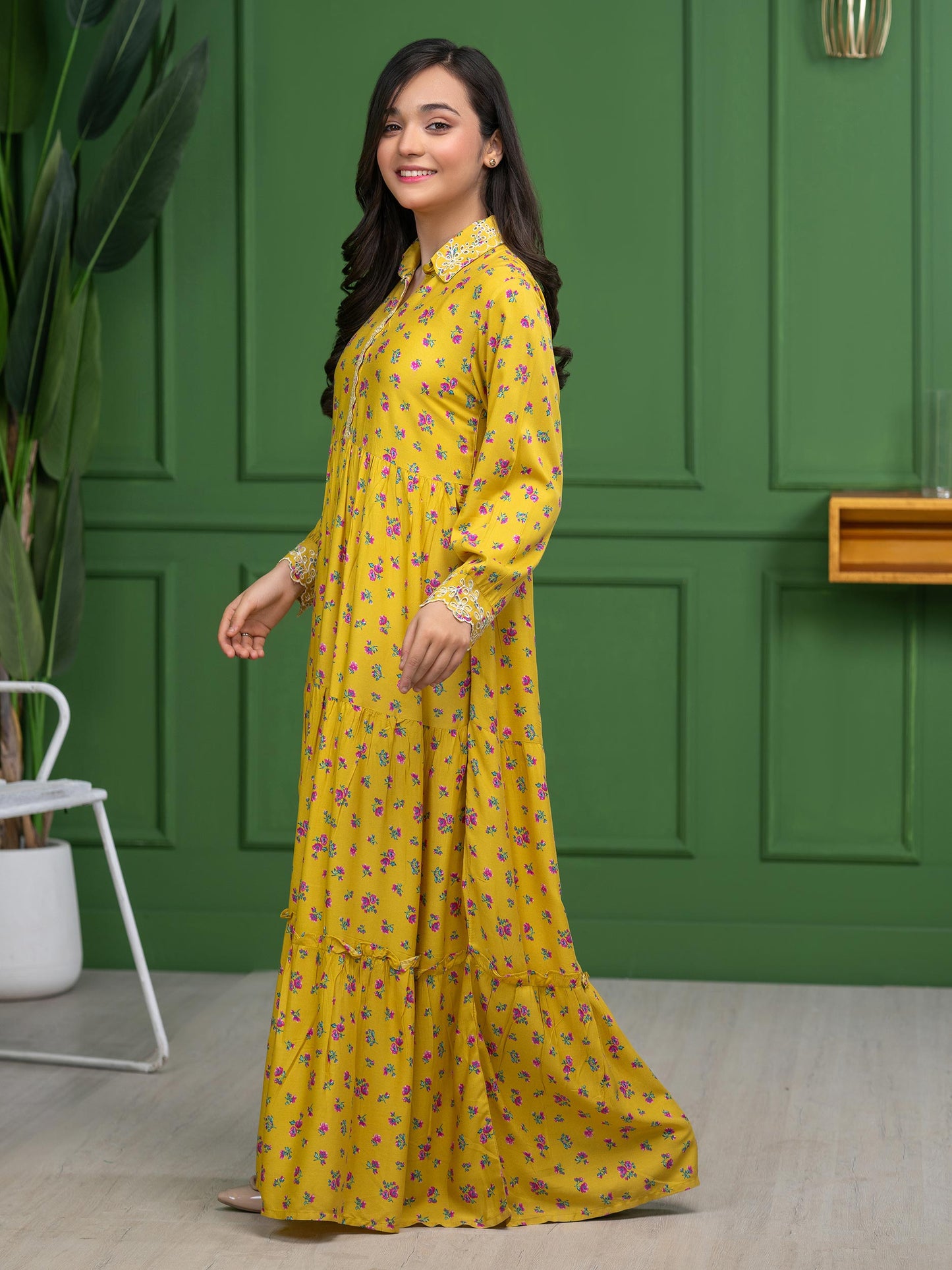 Linen Frock-Embroidered
