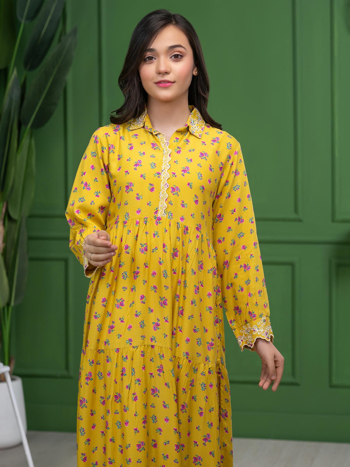 Linen Frock-Embroidered