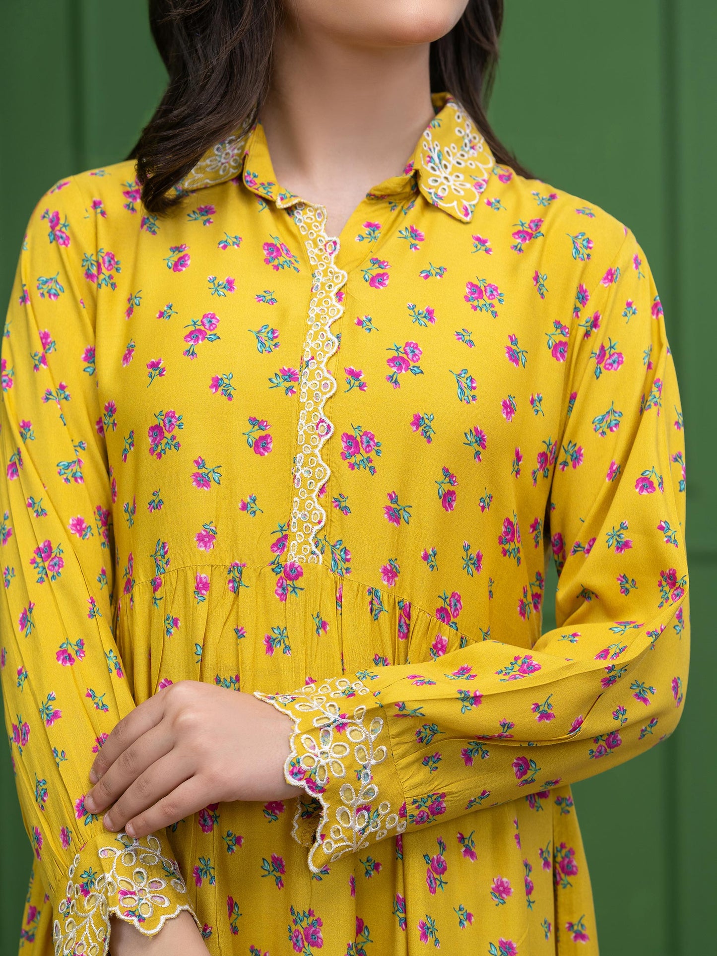Linen Frock-Embroidered