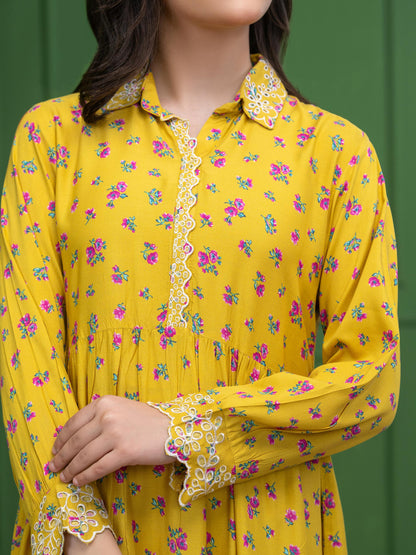 Linen Frock-Embroidered