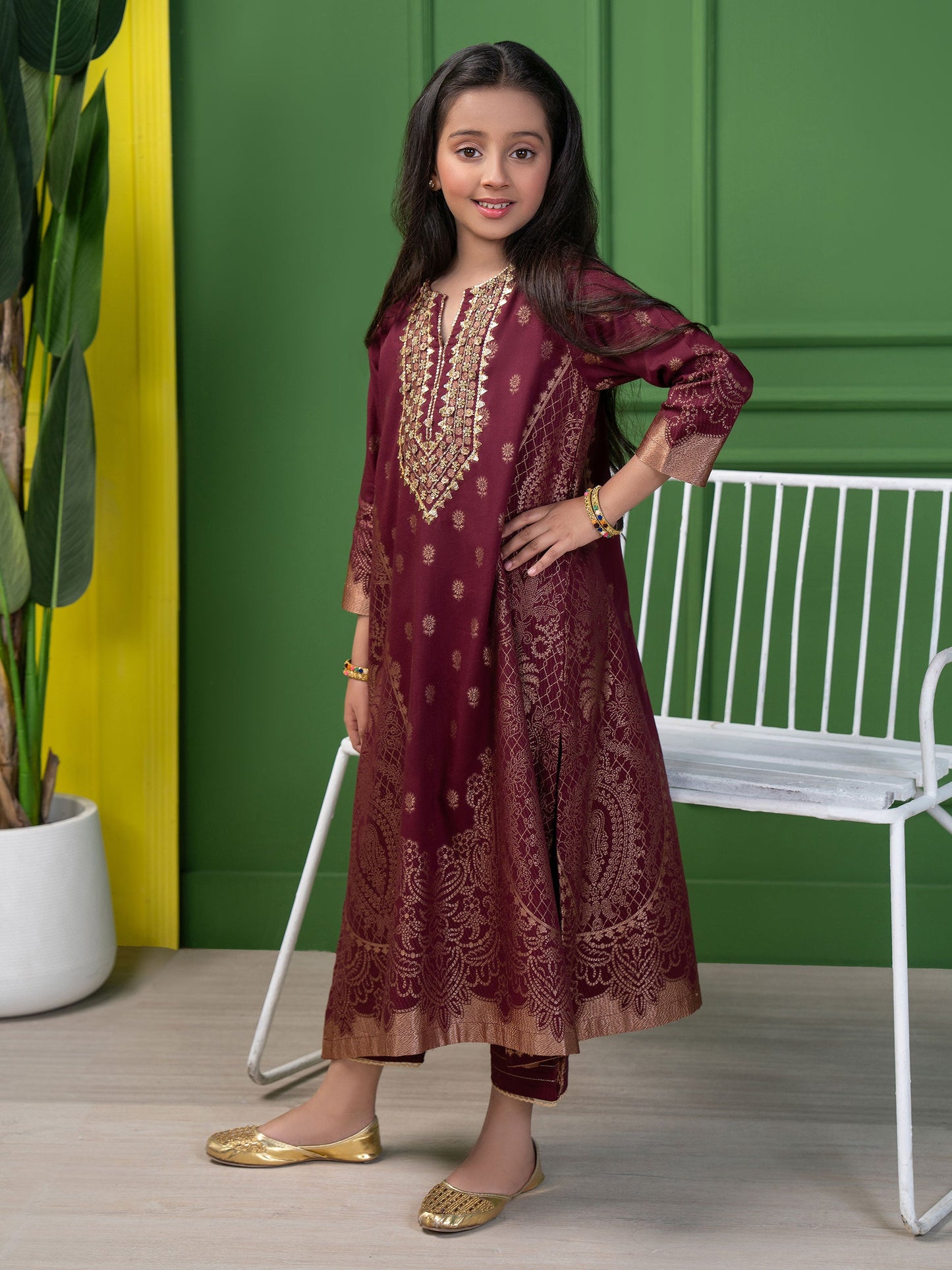 2 Piece Jacquard Suit-Embellished