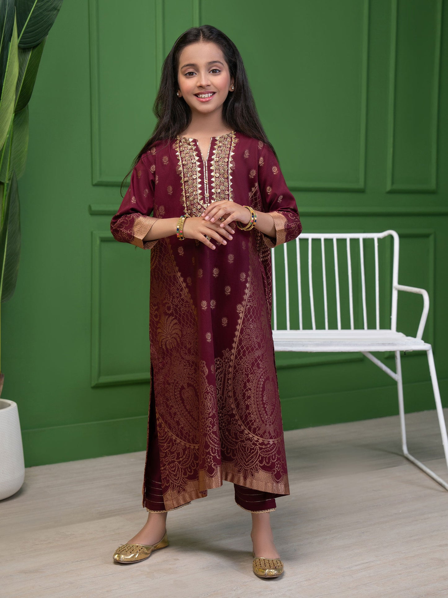 2 Piece Jacquard Suit-Embellished
