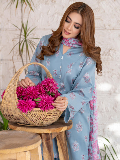3 Piece Lawn Suit-Paste Print (Unstitched)
