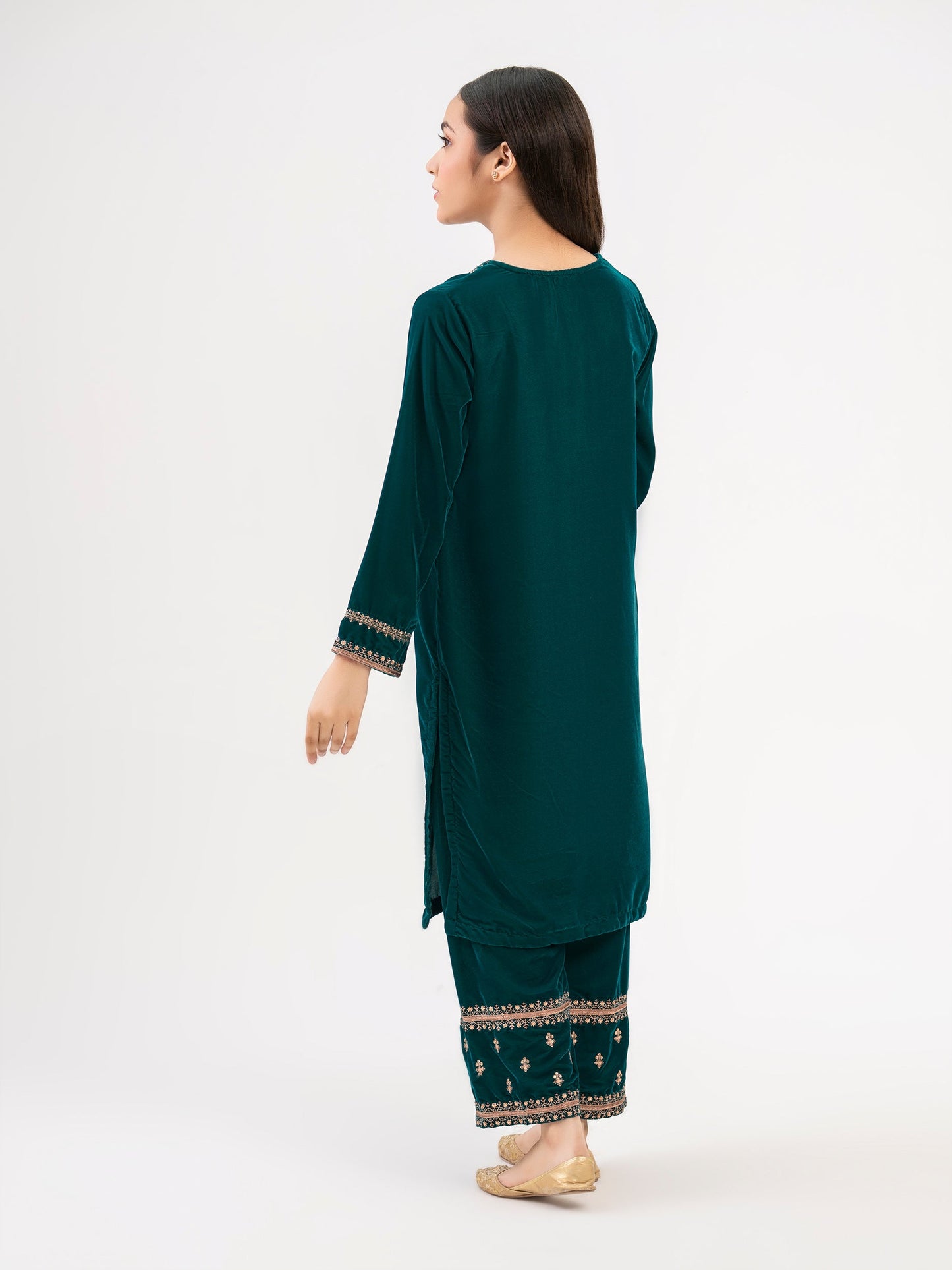 2 Piece Velvet Suit-Embroidered