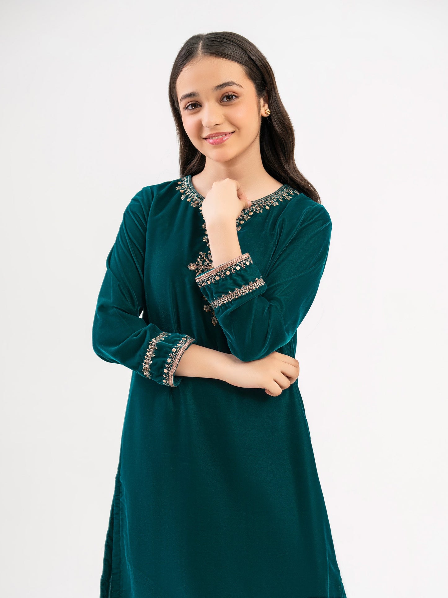 2 Piece Velvet Suit-Embroidered