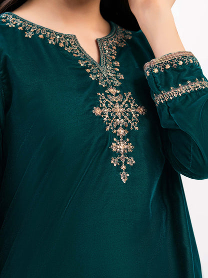 2 Piece Velvet Suit-Embroidered